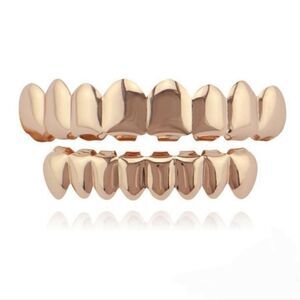 Rose Gold Plated Full Hip Hop Grillz Set